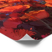 Red Poppies Field - Impressionisme Landschapsstijl Poster (Hoek)