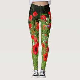 Red Poppies Field Legging