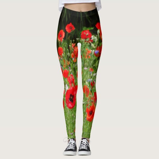 Red Poppies Field Legging (Voorkant)