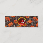 RED POPPIES Field Ruby Monogram White Black Floral Mini Visitekaartje (Achterkant)