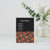 RED POPPIES Field Ruby Monogram White Black Floral Visitekaartje (Staand voorkant)