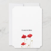 Red Poppies Floral Afstuderen Hartelijk dank Kaart (Achterkant)