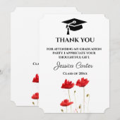 Red Poppies Floral Afstuderen Hartelijk dank Kaart (Voorkant / Achterkant)