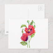 Red Poppies Floral Art Briefkaart (Voorkant / Achterkant)