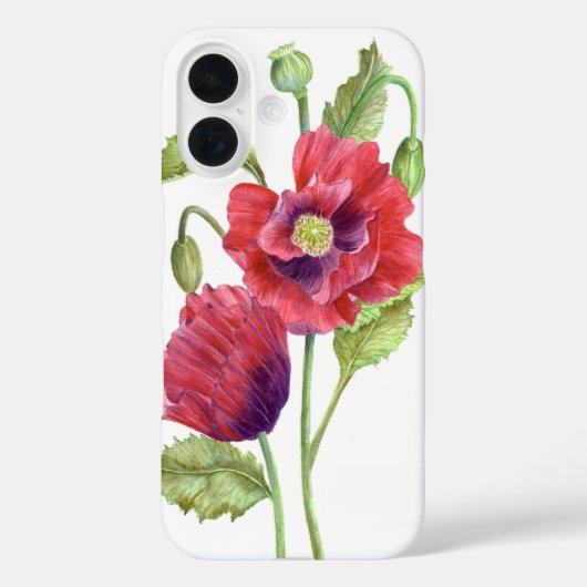 Red Poppies Floral Art Case-Mate iPhone Case (Achterkant)