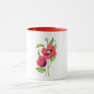 Red Poppies Floral Art Mok