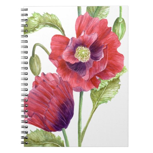 Red Poppies Floral Art Notitieboek (Voorkant)