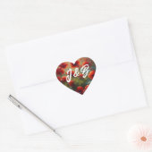 Red Poppies Floral bruiloft welkom Hart Sticker (Envelop)