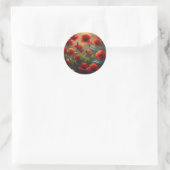 Red Poppies Floral bruiloft welkom Ronde Sticker (Tas)