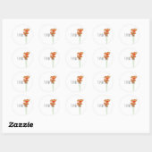 Red Poppies Floral Dank u Ronde Sticker (Vel)