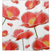 Red Poppies Floral Elegant Flowers Douchegordijn (Voorkant)