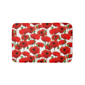 Red Poppies Floral Pattern Badmat (Voorkant)