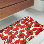Red Poppies Floral Pattern Badmat
