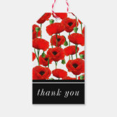 Red Poppies Floral Pattern Cadeaulabel (Voorkant)