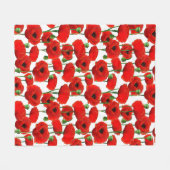 Red Poppies Floral Pattern Fleece Deken (Voorkant (Horizontaal))
