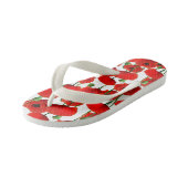 Red Poppies Floral Pattern Kinder Teenslippers (Schuin)