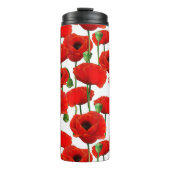 Red Poppies Floral Pattern Thermosbeker (Voorkant)