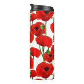 Red Poppies Floral Pattern Thermosbeker (Geroteerd rechts)