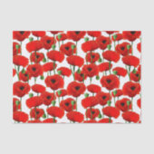 Red Poppies Floral Pattern Tissuepapier (Voorkant)