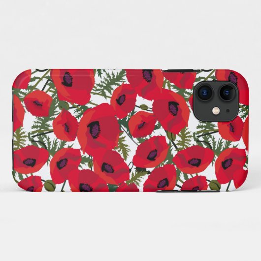 Red Poppies Flower Pattern Case-Mate iPhone Case (Achterkant (horizontaal))