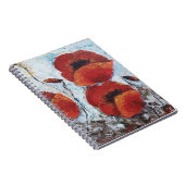 Red Poppies flower poppy whimsical notepad journal Notitieboek (Rechterzijde)