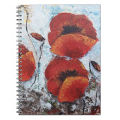 Red Poppies flower poppy whimsical notepad journal Notitieboek (Voorkant)