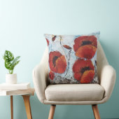 Red Poppies Flowers Pillow Home Decor Kussen (Stoel)
