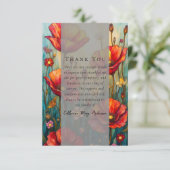 Red Poppies Foto Sympathy Begrafenismonument Bedankkaart (Staand voorkant)