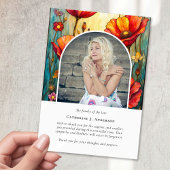 Red Poppies Foto Sympathy Begrafenismonument Bedankkaart