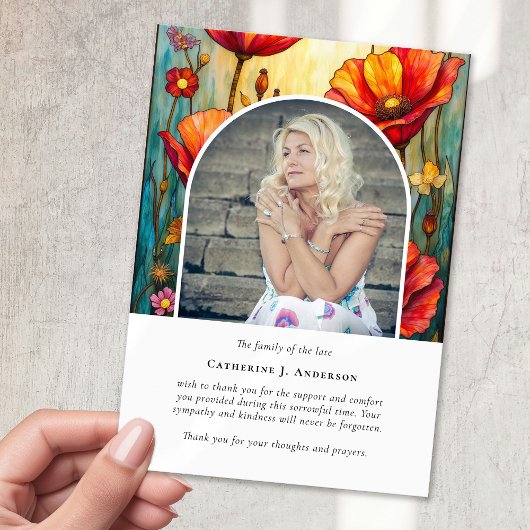 Red Poppies Foto Sympathy Begrafenismonument Bedankkaart