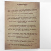 Red Poppies Funeral Program met foto's Drieluik Programma (Binnenzijde eerst)