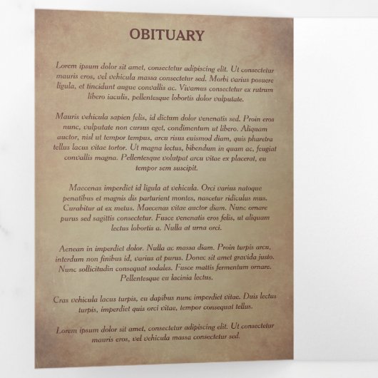 Red Poppies Funeral Program met foto's Drieluik Programma (Binnenzijde eerst)