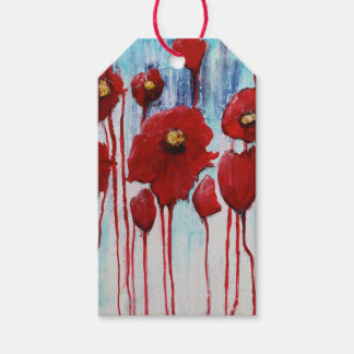 Red Poppies Gift labels Cadeaulabel