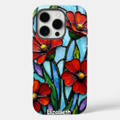 Red Poppies Glas in lood Style Case-Mate iPhone Case (Achterkant)