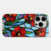 Red Poppies Glas in lood Style Case-Mate iPhone Case (Achterkant (horizontaal))