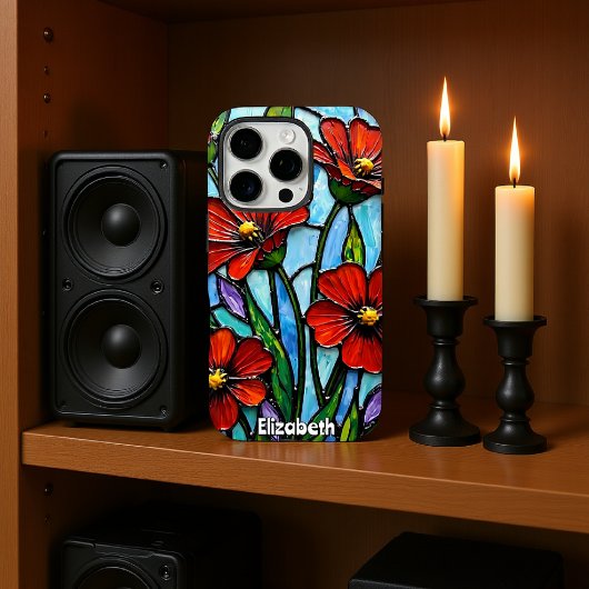 Red Poppies Glas in lood Style Case-Mate iPhone Case