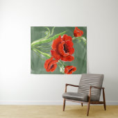 Red Poppies Illustratie Wandkleed (In Situ (horizontaal))