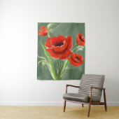 Red Poppies Illustratie Wandkleed (In situ)