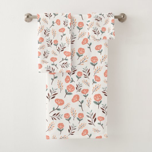 Red Poppies in Scandinavian Style Bad Handdoek (Insitu)