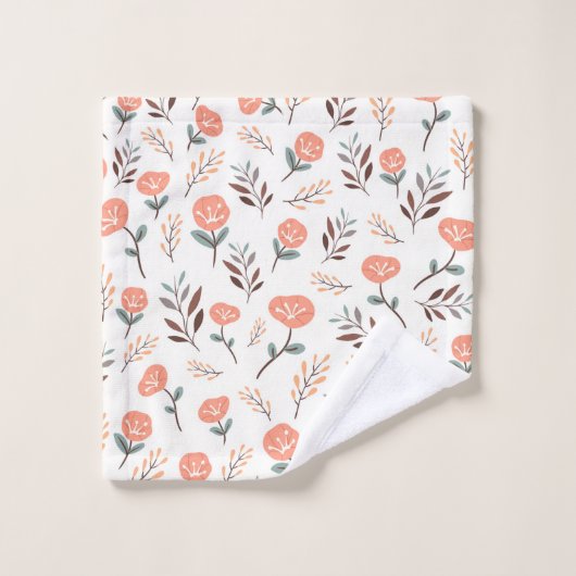 Red Poppies in Scandinavian Style Bad Handdoek (Wasdoekje)