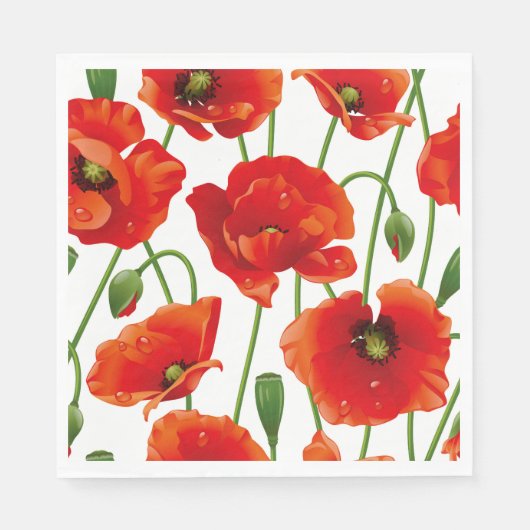 Red Poppies Luncheon Papieren servetten (Voorkant)