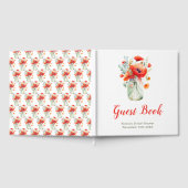 Red Poppies Mason Jar Bridal Shower Gastenboek (Volledig)