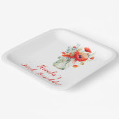 Red Poppies Mason Jar Verjaardag Papieren Bordje (Gebogen)