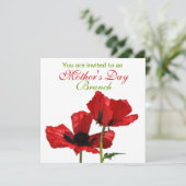 Red Poppies Mother's Day Brunch Kaart (Staand voorkant)