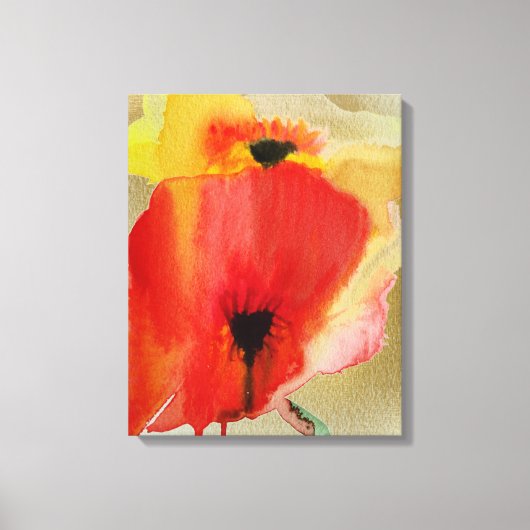 Red Poppies original Art Canvas Afdruk (Voorkant)