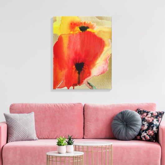 Red Poppies original Art Canvas Afdruk (Insitu (Woonkamer))