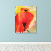 Red Poppies original Art Canvas Afdruk (Insitu (Houten vloer))