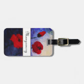 Red Poppies Paarse Art Bagagelabels voor aangepast (Voorkant horizontaal)
