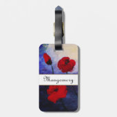 Red Poppies Paarse Art Bagagelabels voor aangepast (Achterkant verticaal)