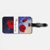Red Poppies Paarse Art Bagagelabels voor aangepast (Achterkant horizontaal)